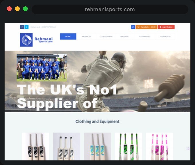 Rehmani Sports website